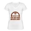 Playera Dama: Algodón Peinado Cuello V Miniatura